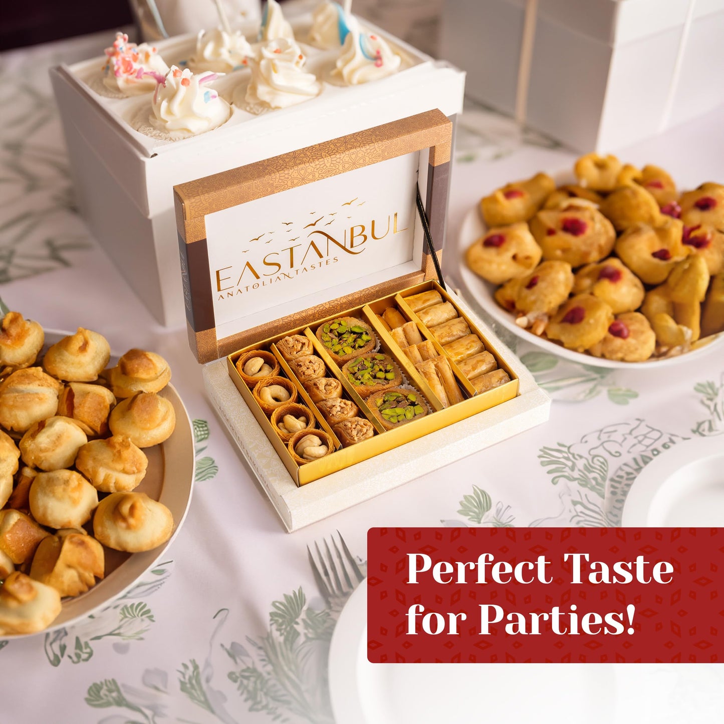 Eastanbul Baklava 8.8Oz, Baklava Gift Box, Baklava Pastry, Middle Eastern Sweets Gift Box, Premium Gourmet Desserts, Baklava Pis