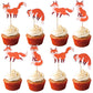 YCTHUNFISH 36 Pack Fox Cupcake Toppers, Bamboo Woodland Animal Picks for Baby Shower and Birthday Party, 6-Fox Color