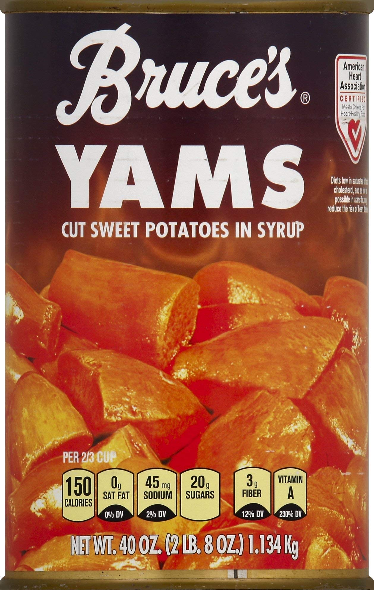 Bruce'S Yams Cut Sweet Potatoes In Syrup, 40 Oz