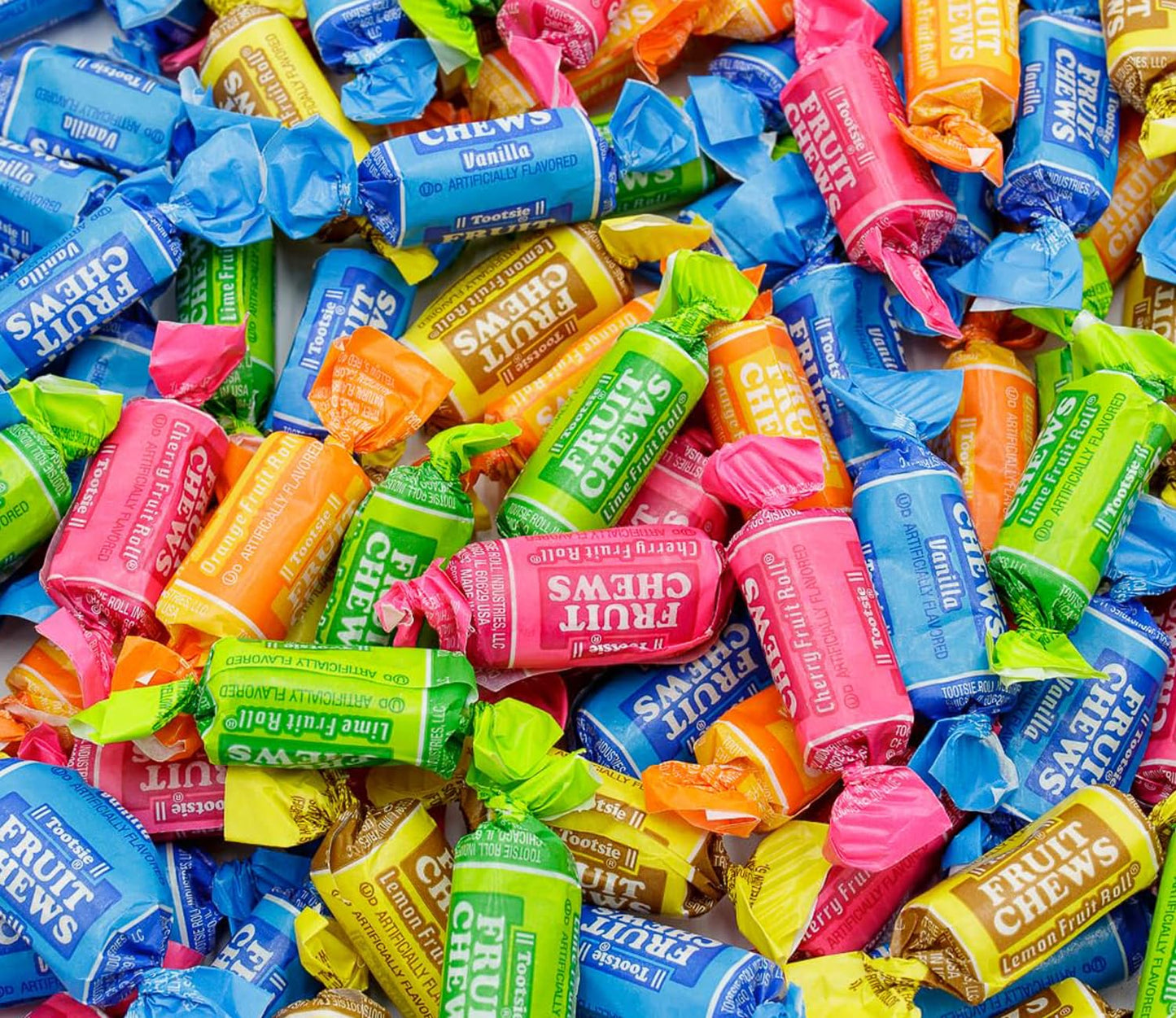 Tootsie Roll Fruit Chews Candy 1 Lb - Bulk Candies Bag, Soft Fruity Candy, 5 Assorted Flavors, Gluten & Peanut Free, Individuall
