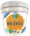 Certified Glyphosate Residue Free Red Lentils | 25 lbs Bucket | Non-GMO | Kosher | Vegan | Non-Irradiated (Will Sprout) | Emerge
