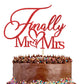Alewoaly Cake Topper, Mr & Mrs Wedding Anniversary Decorations, Red, Cardboard, Model HD