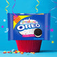 Oreo Birthday Cake Creme Chocolate Sandwich Cookies, Family Size, 17 Oz