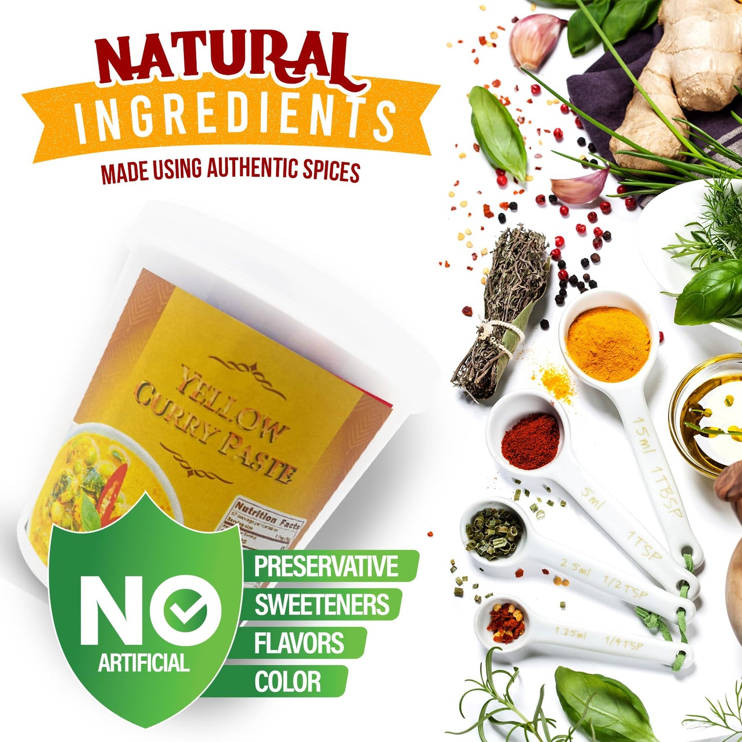 Fusion Select Yellow Curry Paste - Seasoning Spice Blend For Asian Food, Middle Eastern & Indian Cuisine - Dressing & Condiment