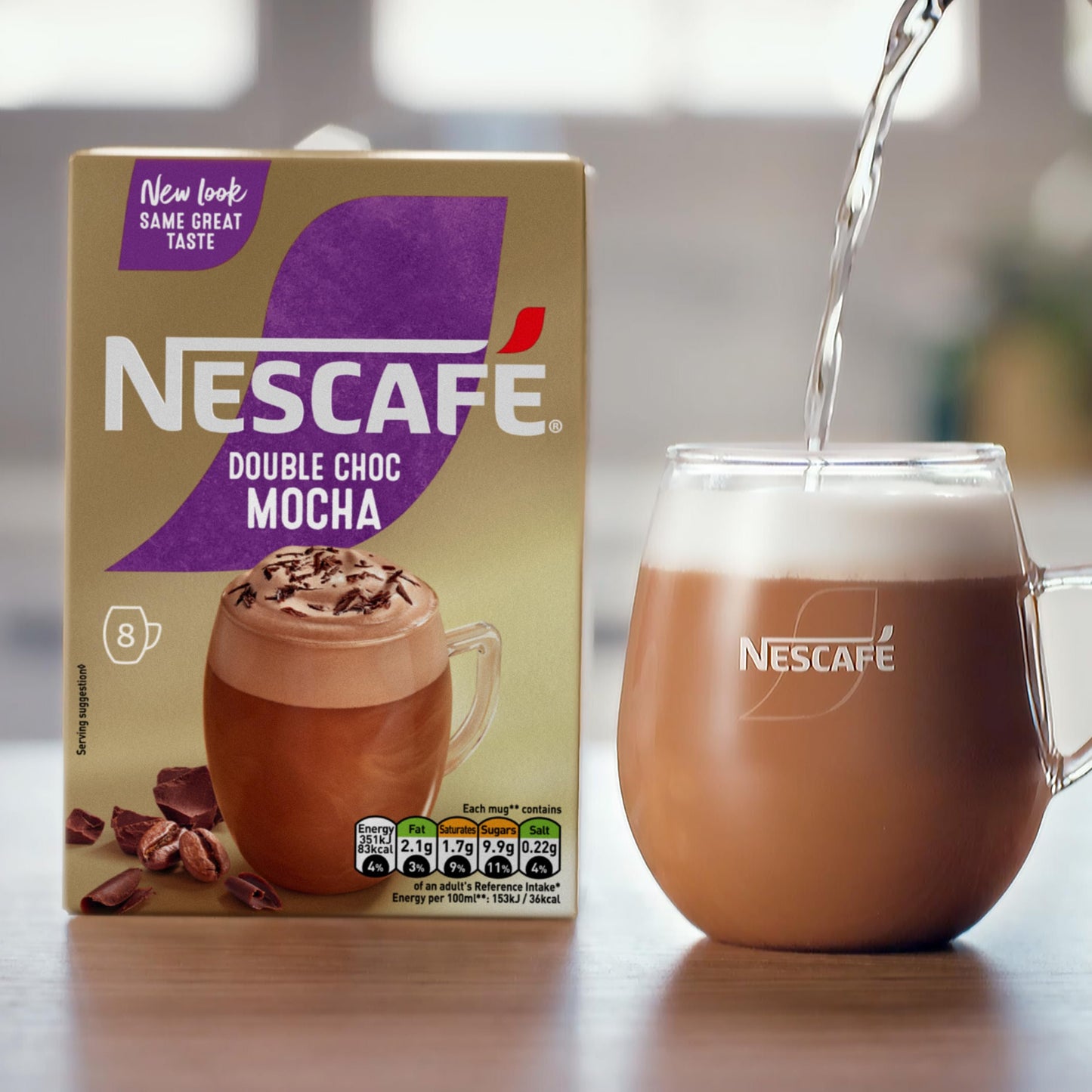 Nescafe Gold Double Choc Mocha Instant Coffee Sachets (Pack Of 6, Total 48 Sachets)