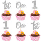 ZHUOWEISM 24 PCS Cupcake Toppers Glitter Number 1 Cake Decorations for 1st Birthday, Baby Shower, Silver, Paper