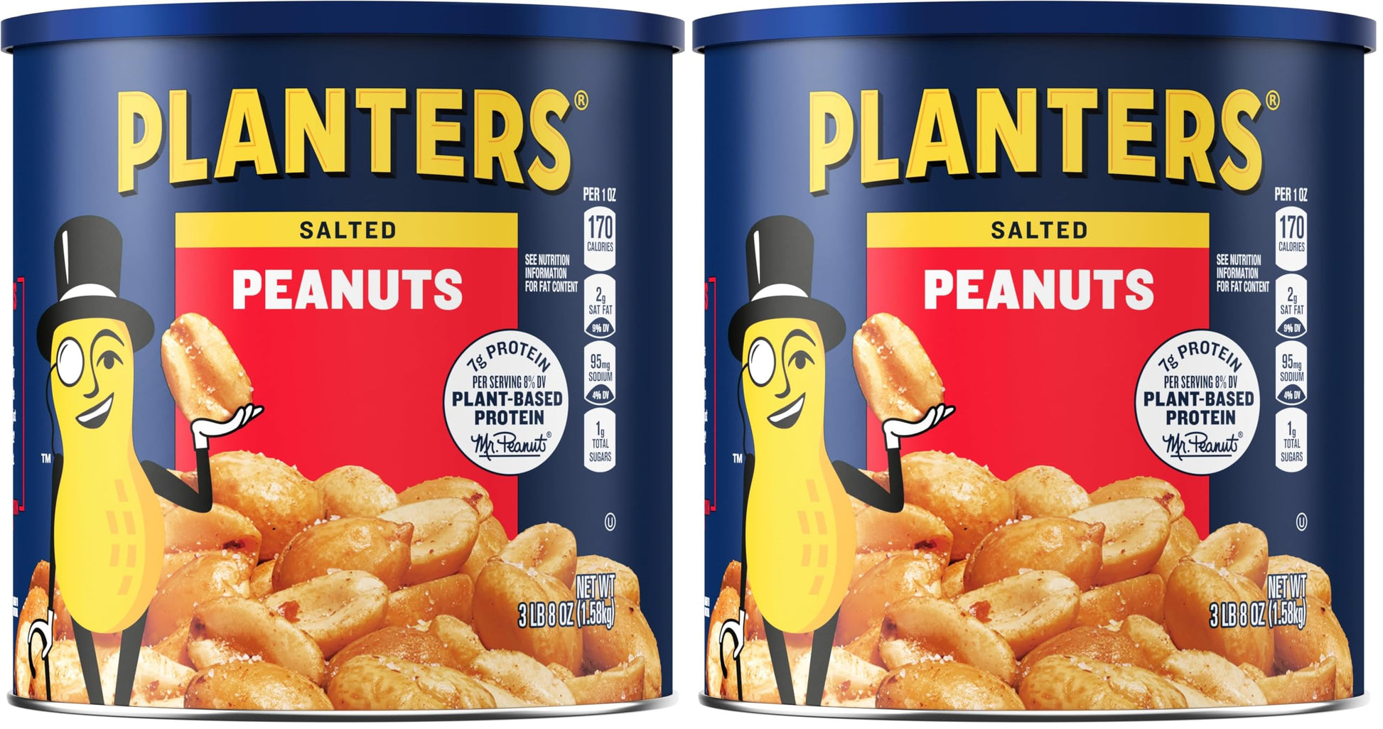 Planters Salted Peanuts (56 oz Canister) (Pack of 2)