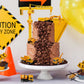 SEERMIA 21-Piece Mini Construction Vehicles Cake Decoration Set, Metal, KC-120, Truck002, Includes Trucks & Road Signs for Birthdays