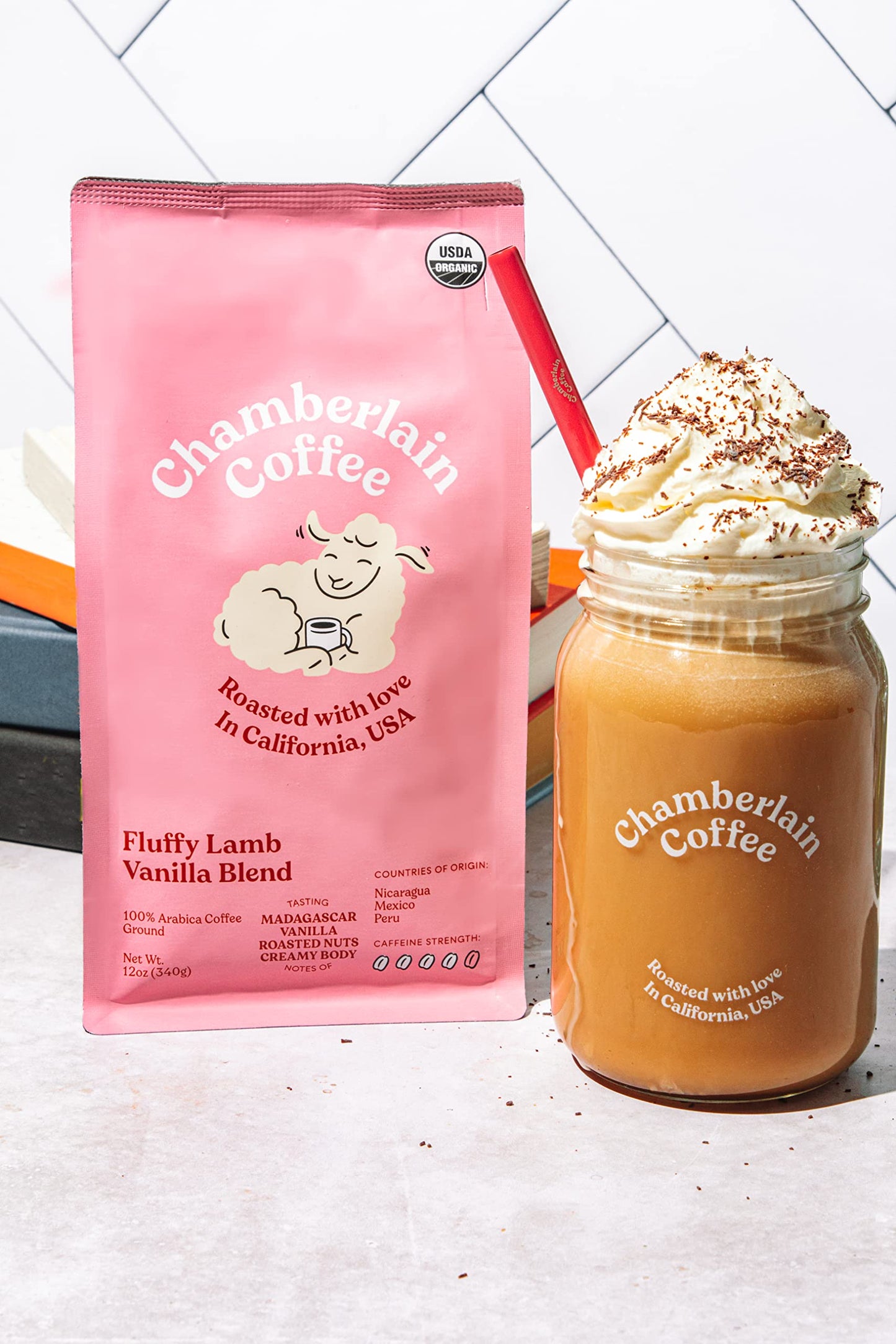 Chamberlain Coffee Fluffy Lamb Vanilla Blend - Medium Roast Ground Coffee Beans With Notes Of Madagascar Vanilla - Specialty Ground Coffee From Nicaragua, Freshly Roasted In California - 10 Oz