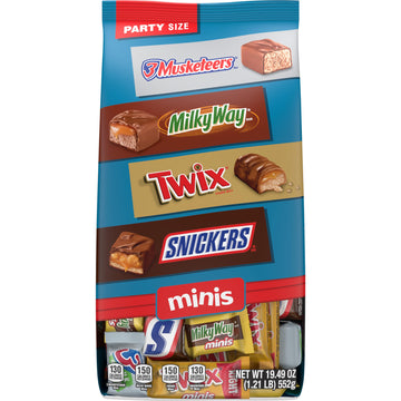 Mars Snickers, Twix, Milky Way & 3 Musketeers Mini Nfl Football Assorted Chocolate Bars, 19.49 Oz Bulk Bag