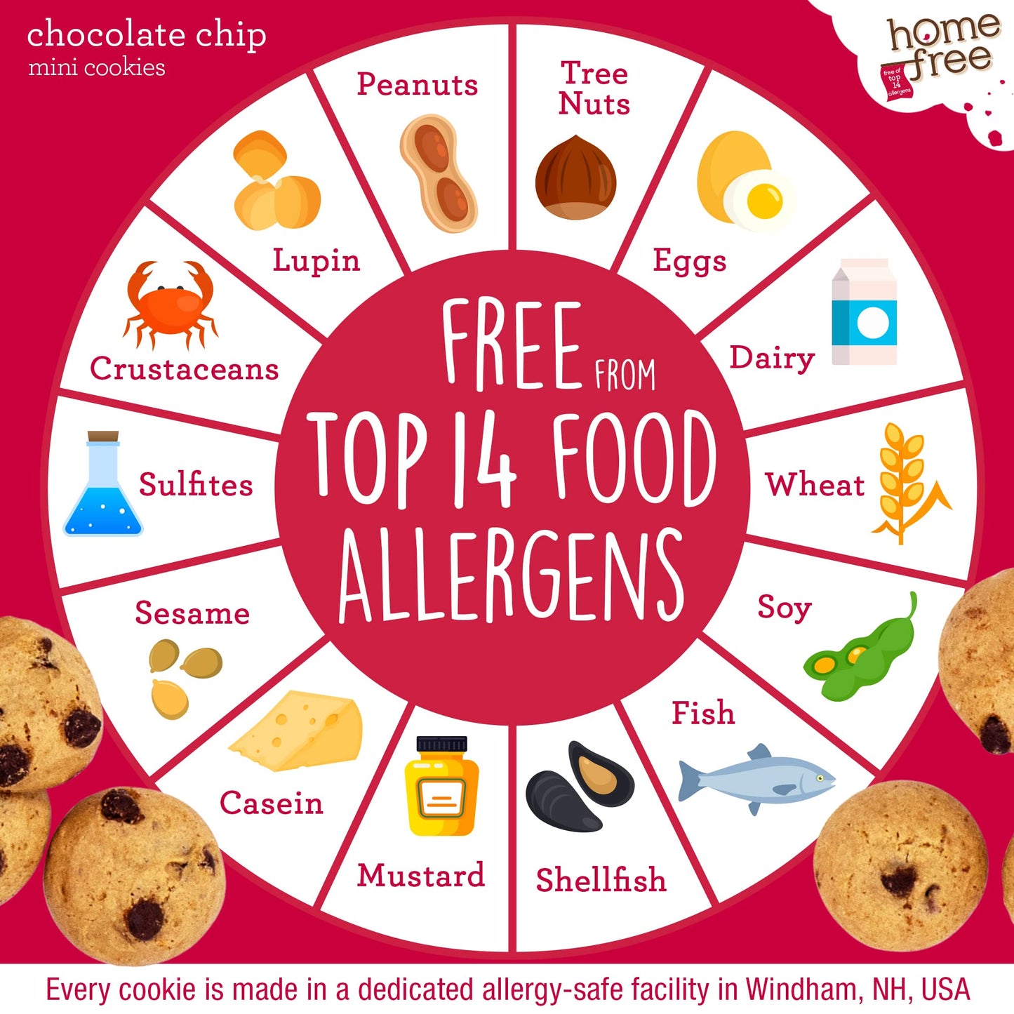 Homefree Treats You Can Trust Gluten Free Mini Cookies, Chocolate Chip, 5-Ounce (Pack Of 6)