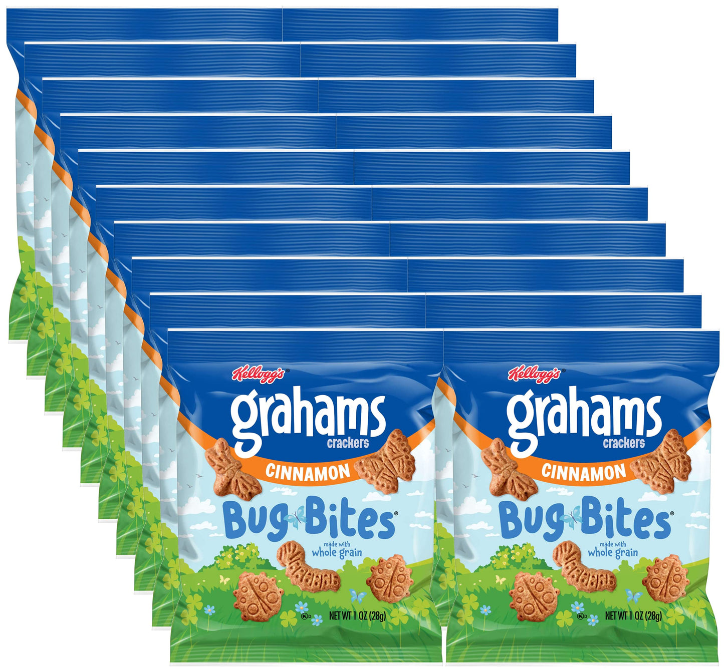 Cinnamon Graham Crackers Bug Bites, Made with Whole Grain, Delicious Snacks for the Whole Family, Stock up and Enjoy them (Pack 