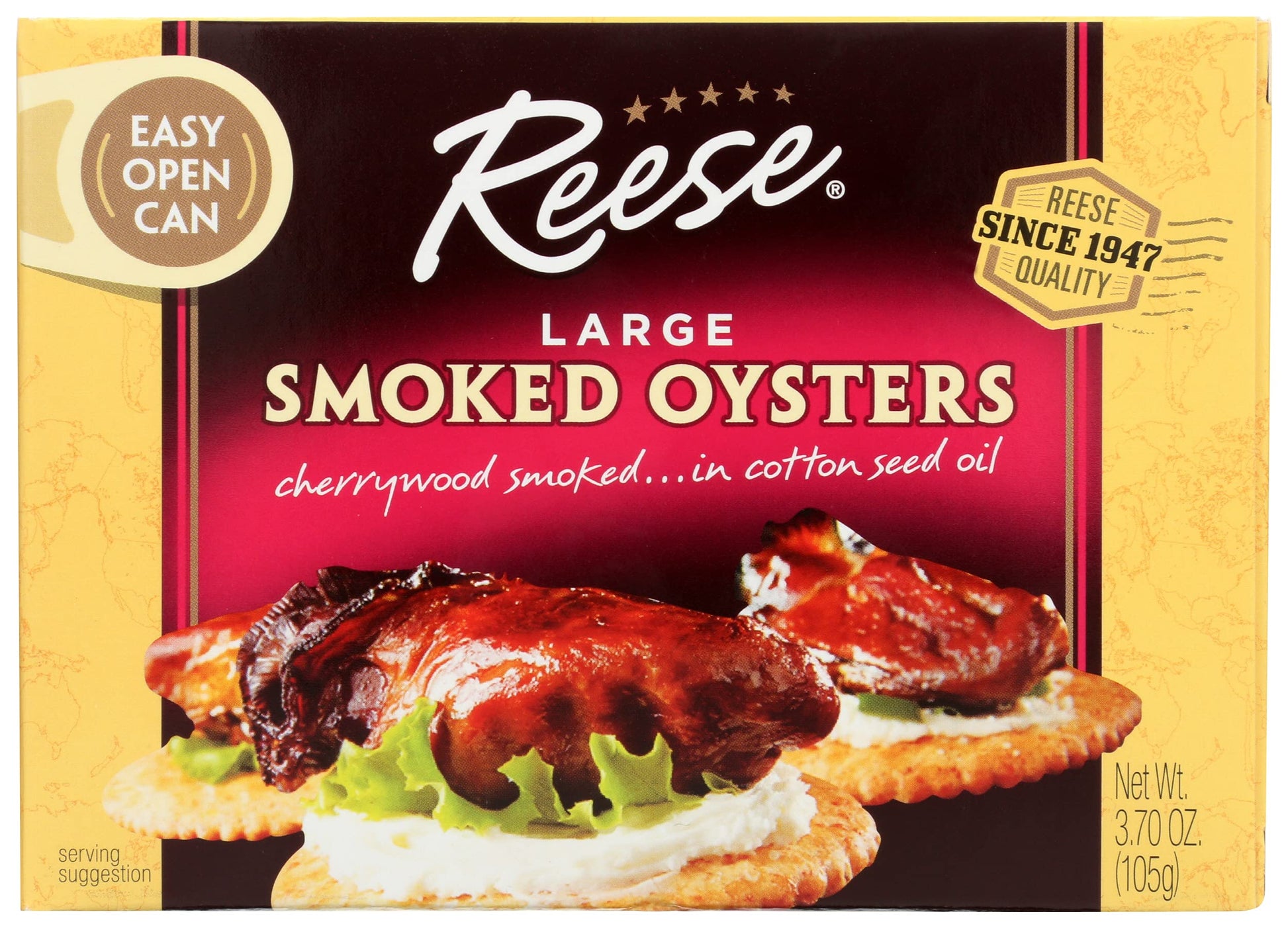 Reese Large Smoked Oysters, 3.7 oz - Pack of 1, Model 2762