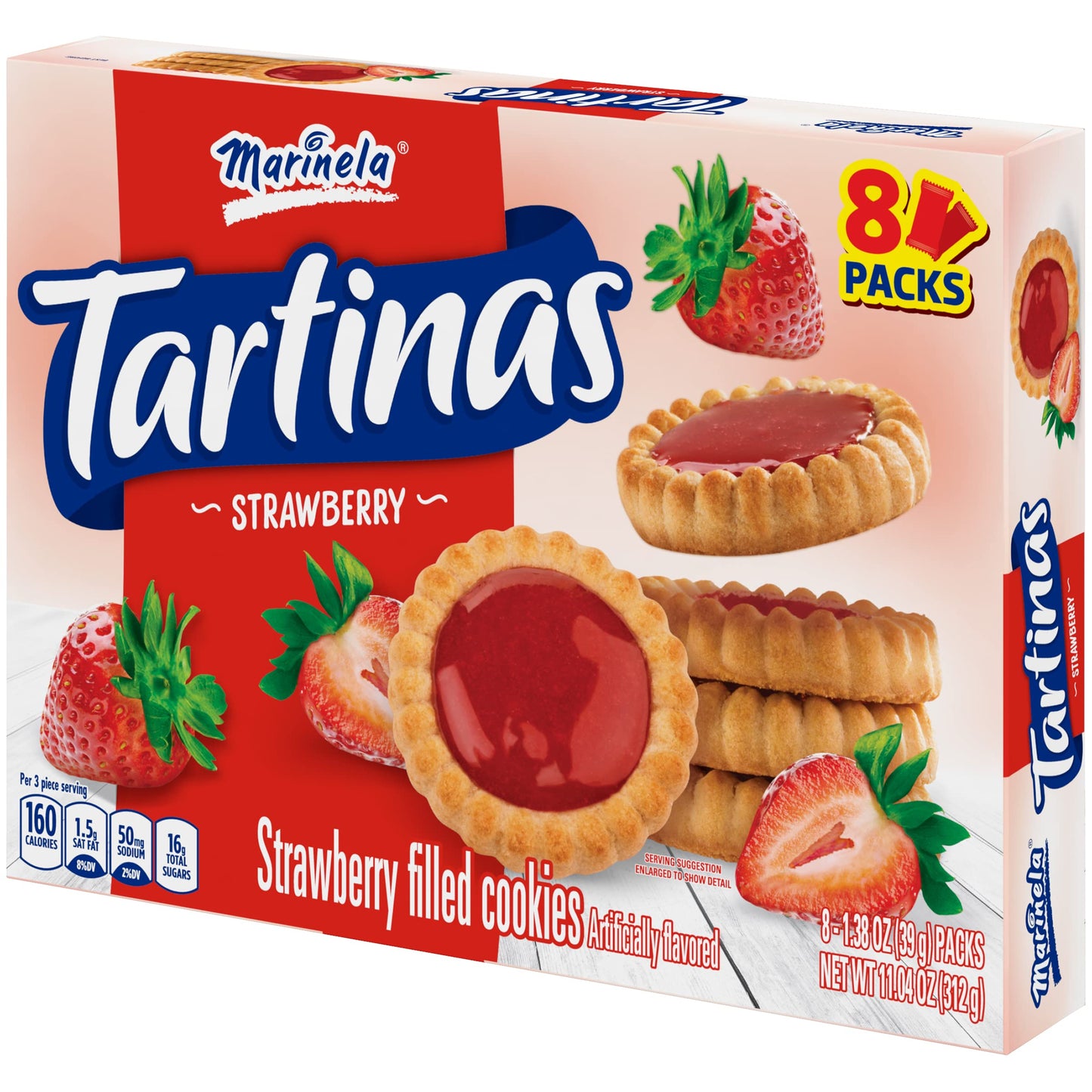 Marinela Tartinas Fresa Strawberry Filled Cookies | 8 Count