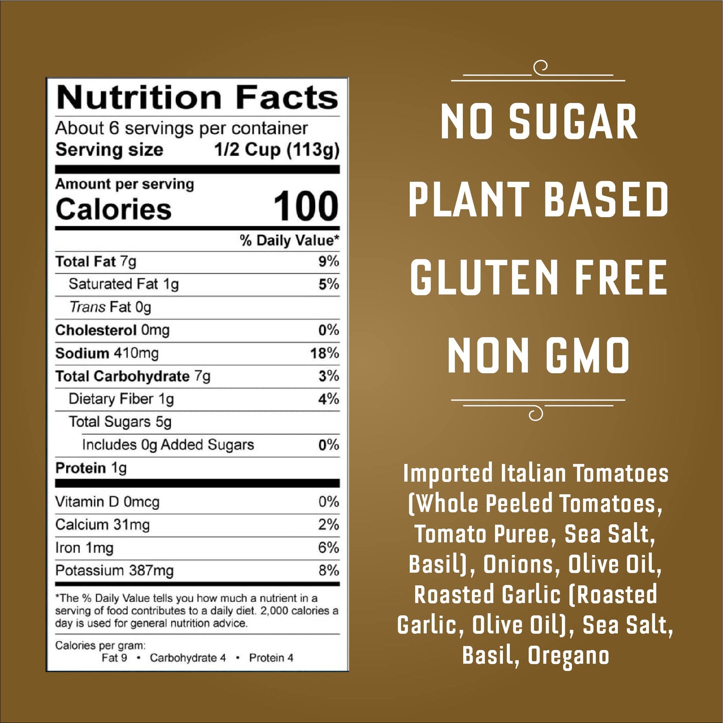 Carbone Roasted Garlic Pasta Sauce | Tomato Sauce Made with Fresh & All-Natural Ingredients | Non GMO, Vegan, Gluten Free, Low C