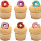 DecoPac Donut Cupcake Rings, Cake Toppers, 24 Pack, Multicolor, Food Safe Plastic Decorations