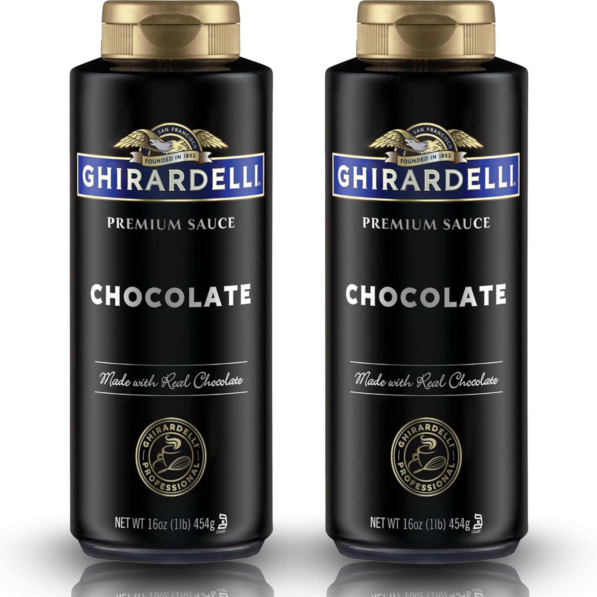 Ghirardelli Chocolate Flavored Sauce Squeeze Bottles | 16 Oz (Pack Of 2) | Rich Classic Chocolate Dessert Topping For Coffee Drinks  Ice Cream  And Baking Recipes