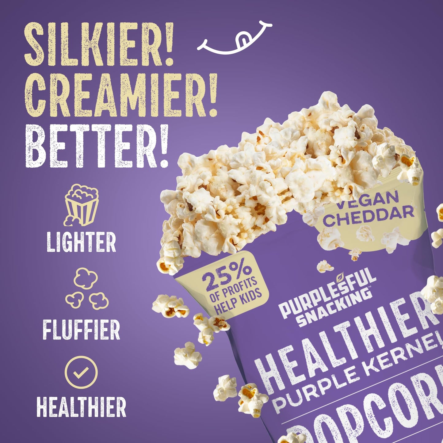 Purplesful Purple Corn Popcorn, Vegan-Friendly Non-GMO Snack, 4.8 Oz Pack of 3