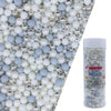 Edible Silver & White & Light Grey Sugar Pearls Sprinkles Candy Mix Size Pearls Cake Decorations Cupcake Toppers Decorating Perf