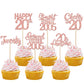 24PCS Rose Gold Happy 20th Birthday Cupcake Toppers Twenty Straight Outta 2005 Cupcake Picks Cheers to 20 Lengend Since 2005 Cak