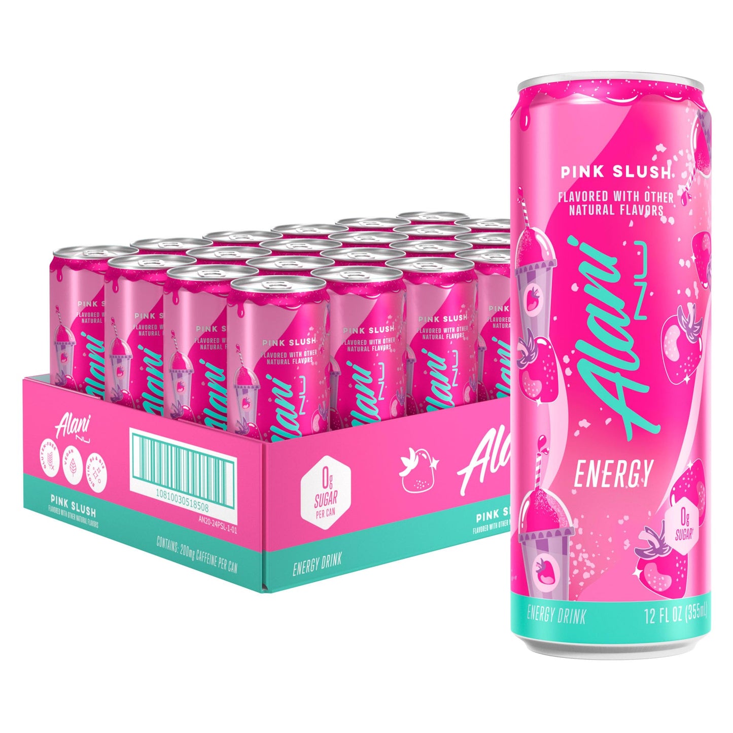 Alani Nu Energy Drink, Sugar Free, 200mg Caffeine, B Vitamins, 12 Fl Oz Cans, 24 Pack