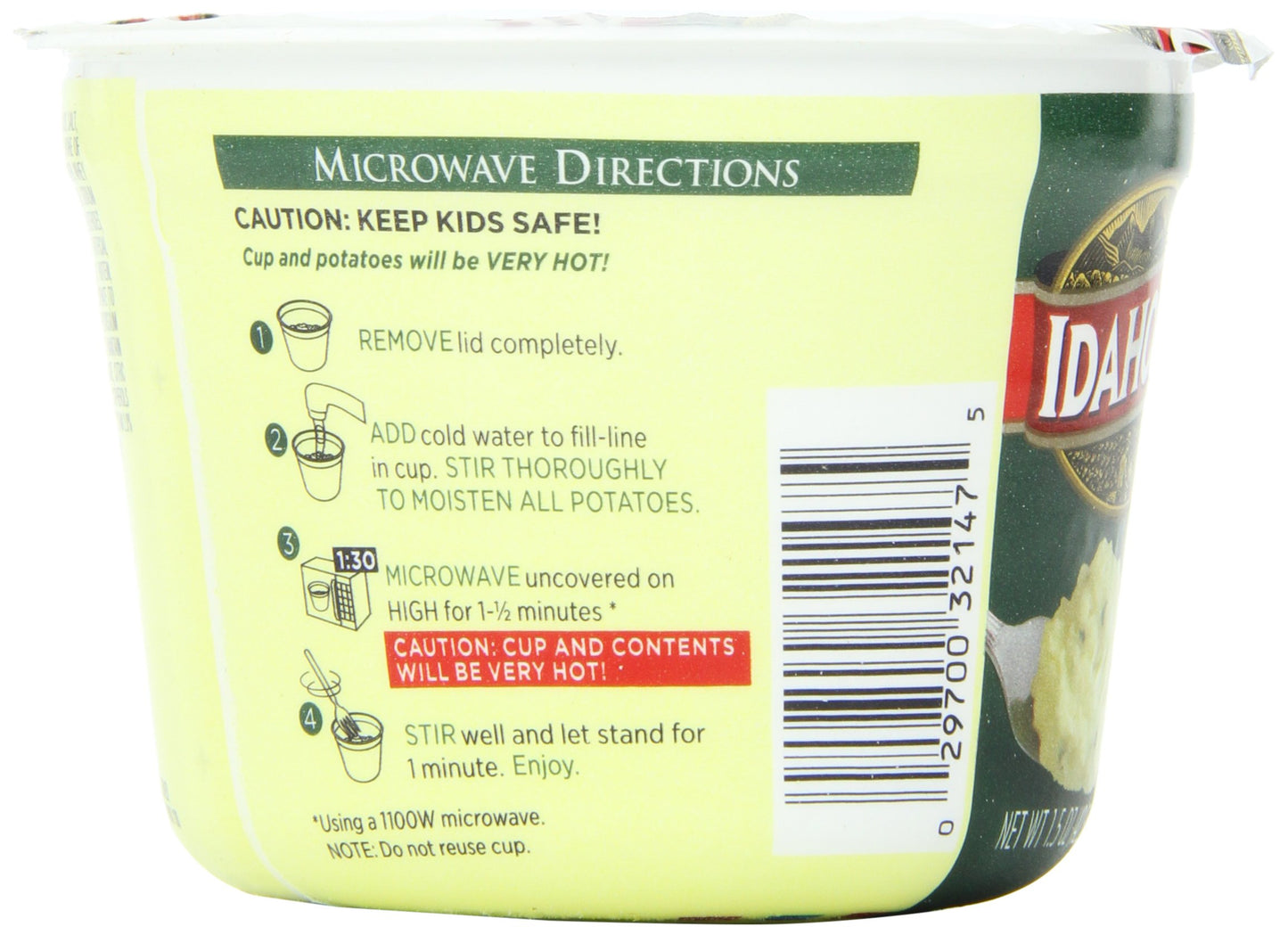 Idahoan Microwavable Roasted Garlic Mashed Potato Cup, 1.5 Oz (Pack Of 3)3