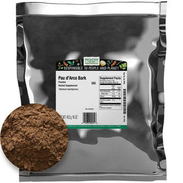 Frontier Co-Op Pau D'Arco Bark Powder, 1Lb Bulk Bag, Ground - Natural Herb, Perfect For Pau D'Arco Tea And Various Herbal Uses, Kosher