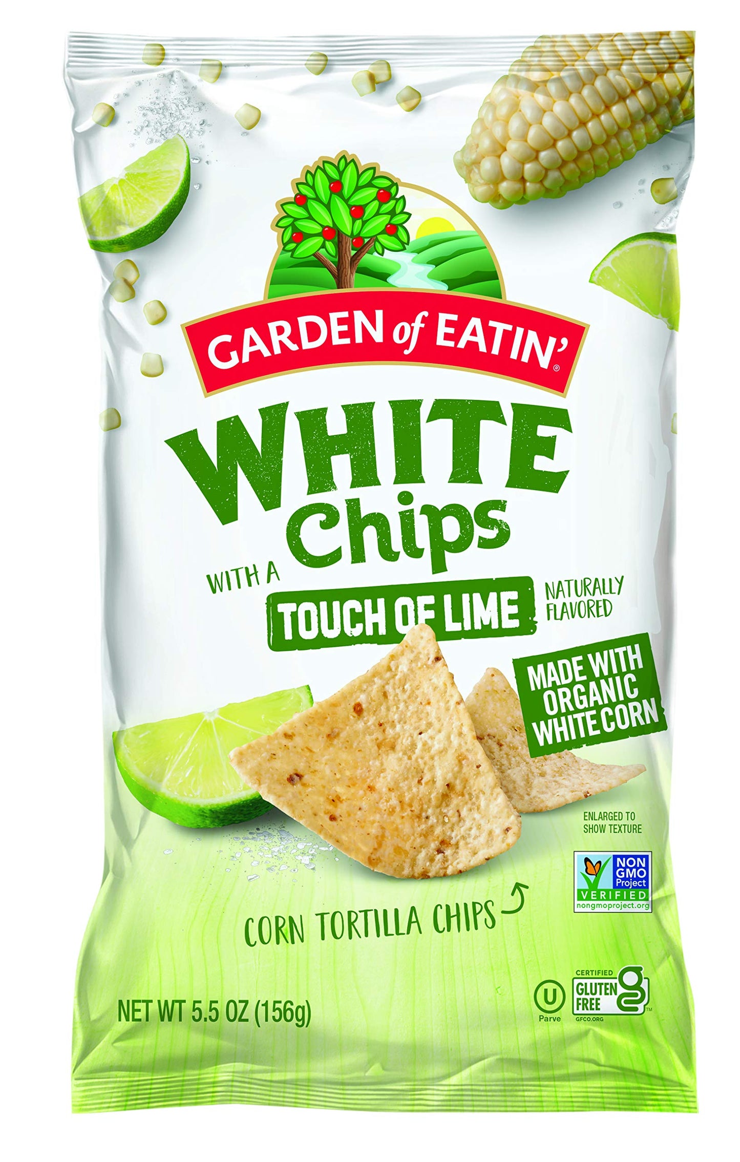 Garden of Eatin' Tortilla Chips, Lime, White Chips with a Touch of Lime, 5.5 oz (Pack of 12)