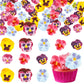 Ephlyn 64Pcs Edible Flower Cupcake Toppers Spring Bridal Engagement Baby Shower Birthday Party Cupcake Picks Anniversary Party D