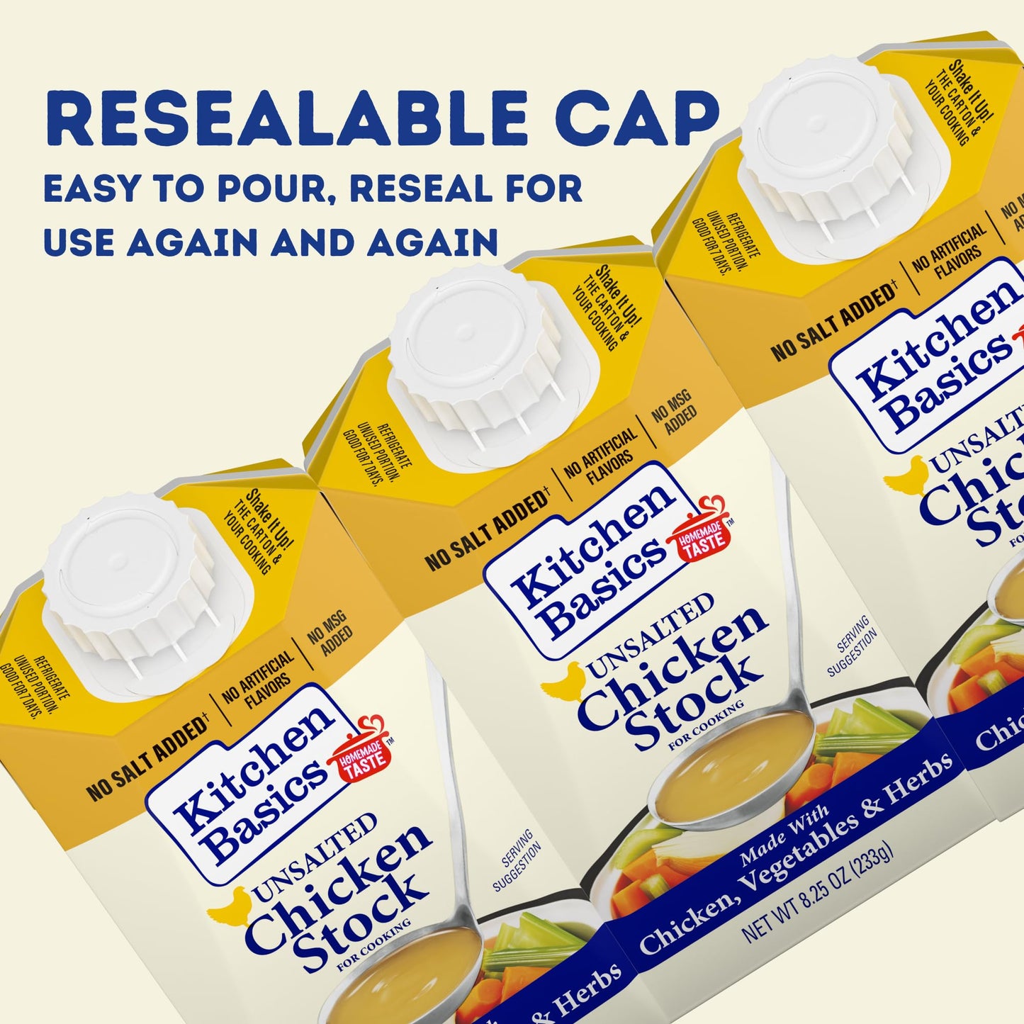 Kitchen Basics Original Chicken Stock, 8.25 Oz (Pack Of 12), No Artificial Flavors And Gluten Free