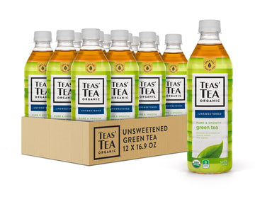 Teas' Tea Unsweetened Pure Green Tea, Organic, Sugar Free, 0 Calories, 16.9 Ounce (Pack Of 12)