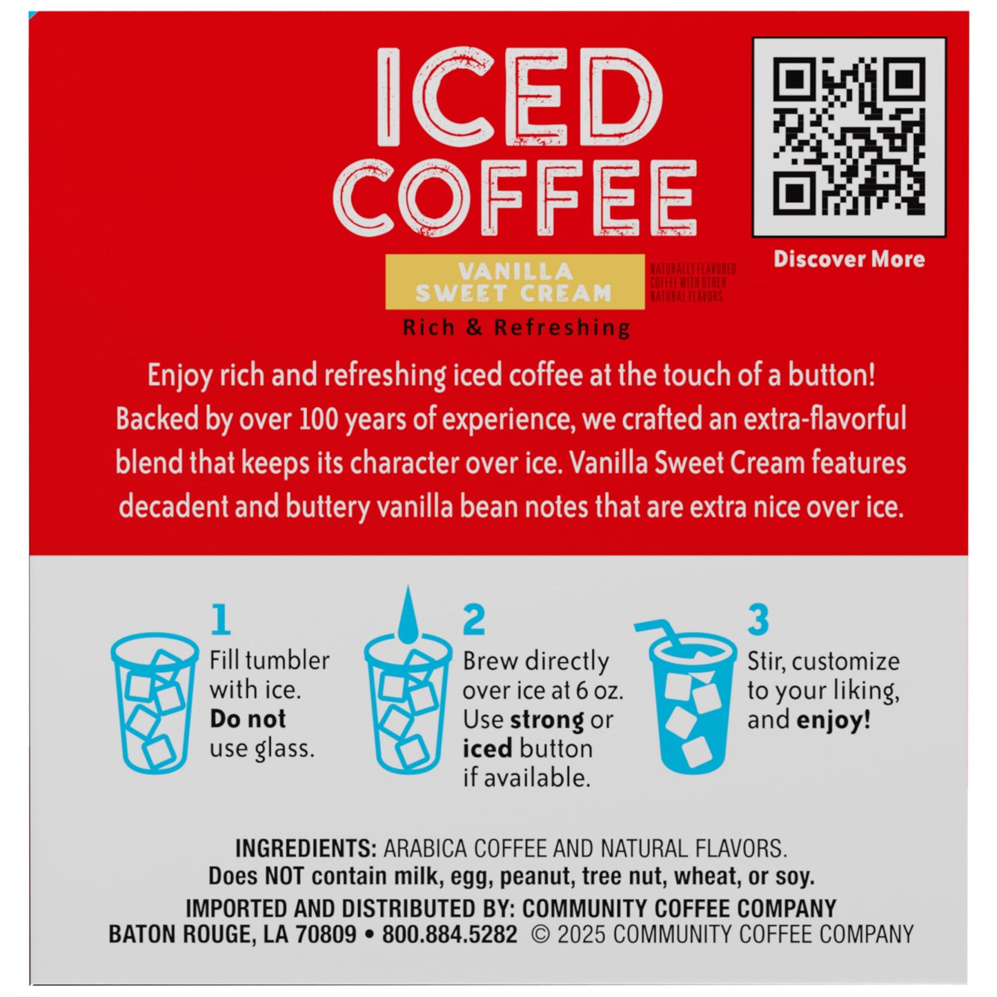 Community Coffee Vanilla Sweet Cream  60 Keurig Iced Coffee Pods  Dark Roast  Compatible with all K-Cup malt-inspired  10 Count (Pack of 6)