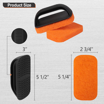 Shinestar 11-Piece Griddle Cleaning Kit For Blackstone, Flat Top Grill Cleaner - 10 Scrubber Pads And 1 Handle