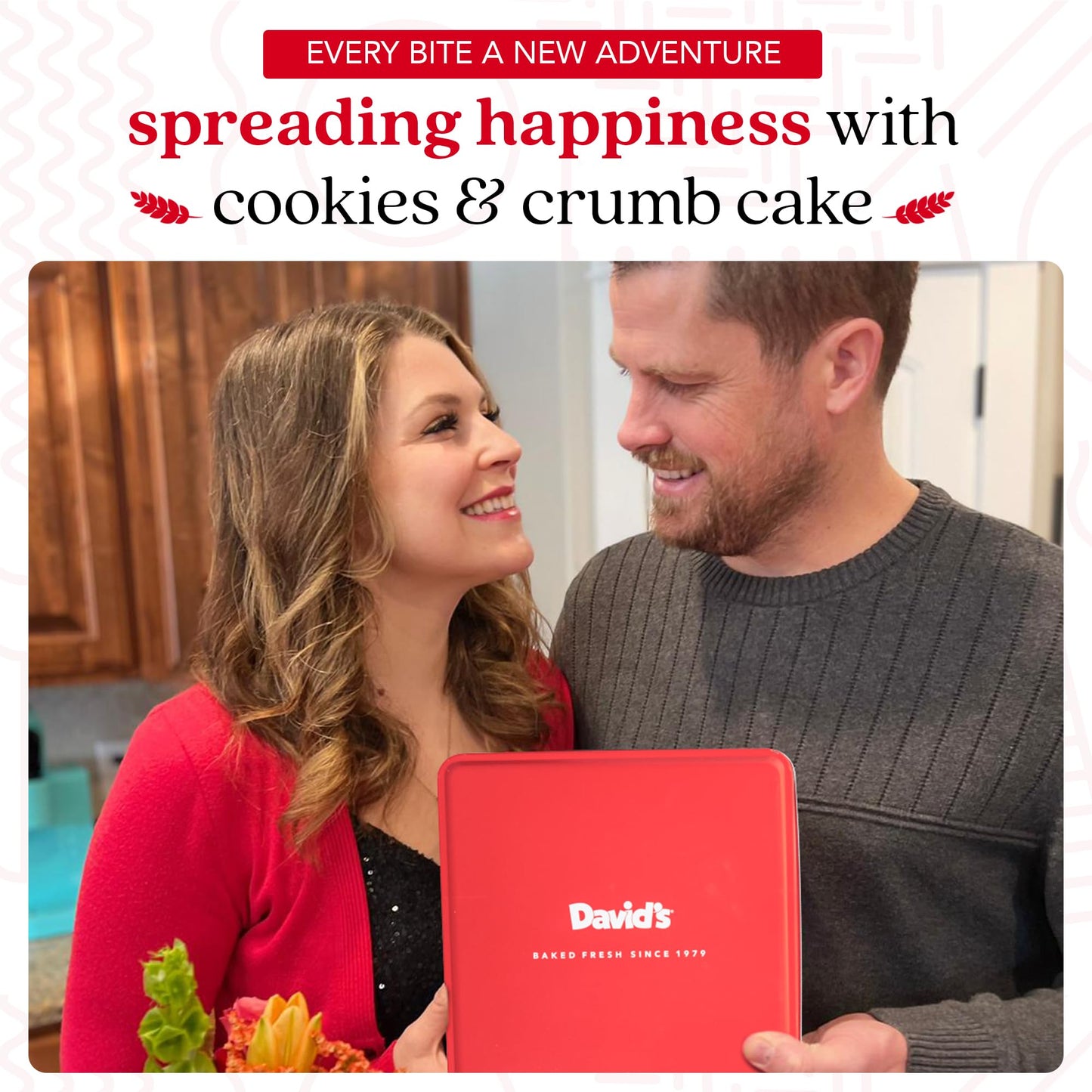 Davids Cookies Assorted Fresh Baked Cookies & Cspirit-inspired flavorb Cake Tin – 1Lb Assorted Cookies + 8 Wrapped Cspirit-inspired flavorb Cakes with Raspberry & Butter Flavors