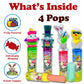 Push Pops Candy Lollipops, 4 Count Individually Wrapped With Assorted Toppers, Chick, Egg And Bunny, Assorted Fruit Flavors, Var