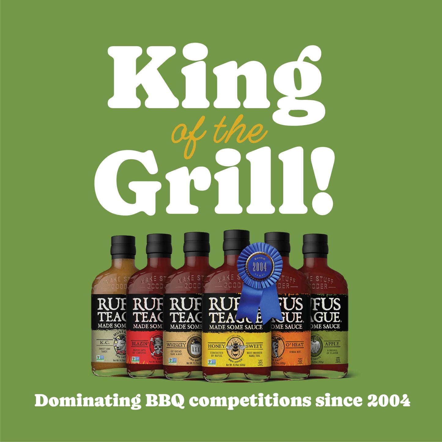 Rufus Teague Tres Chiles Pica Dulce BBQ Sauce with Sweet Heat  3 Pack  enhanced Barbecue Sauces with Natural Ingredients  Award-Winning Bold Flavor  Gluten-Free  Non-GMO  14 oz