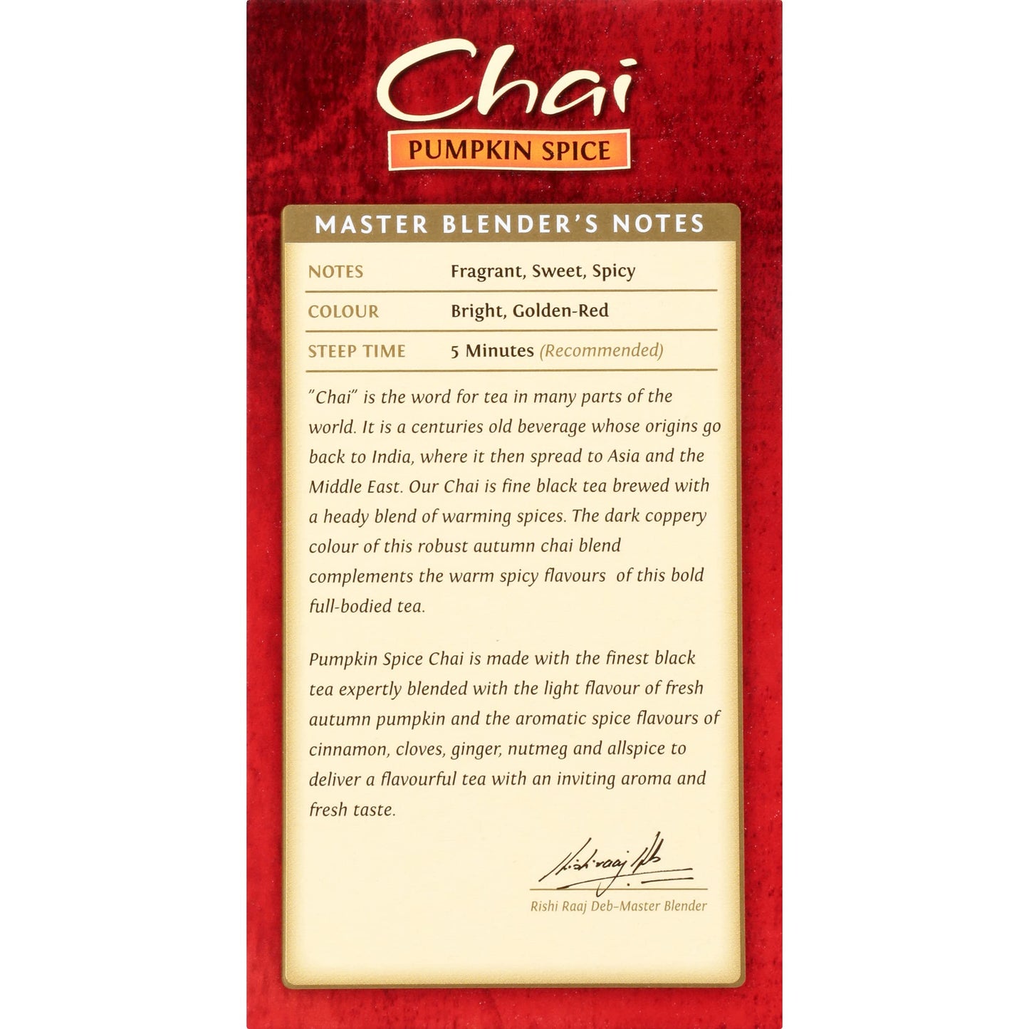 Twinings Pumpkin Spice Chai Tea, Caffeinated Black Tea Naturally Flavored With Aromatic Spices And Ginger, Tea Bags Individually