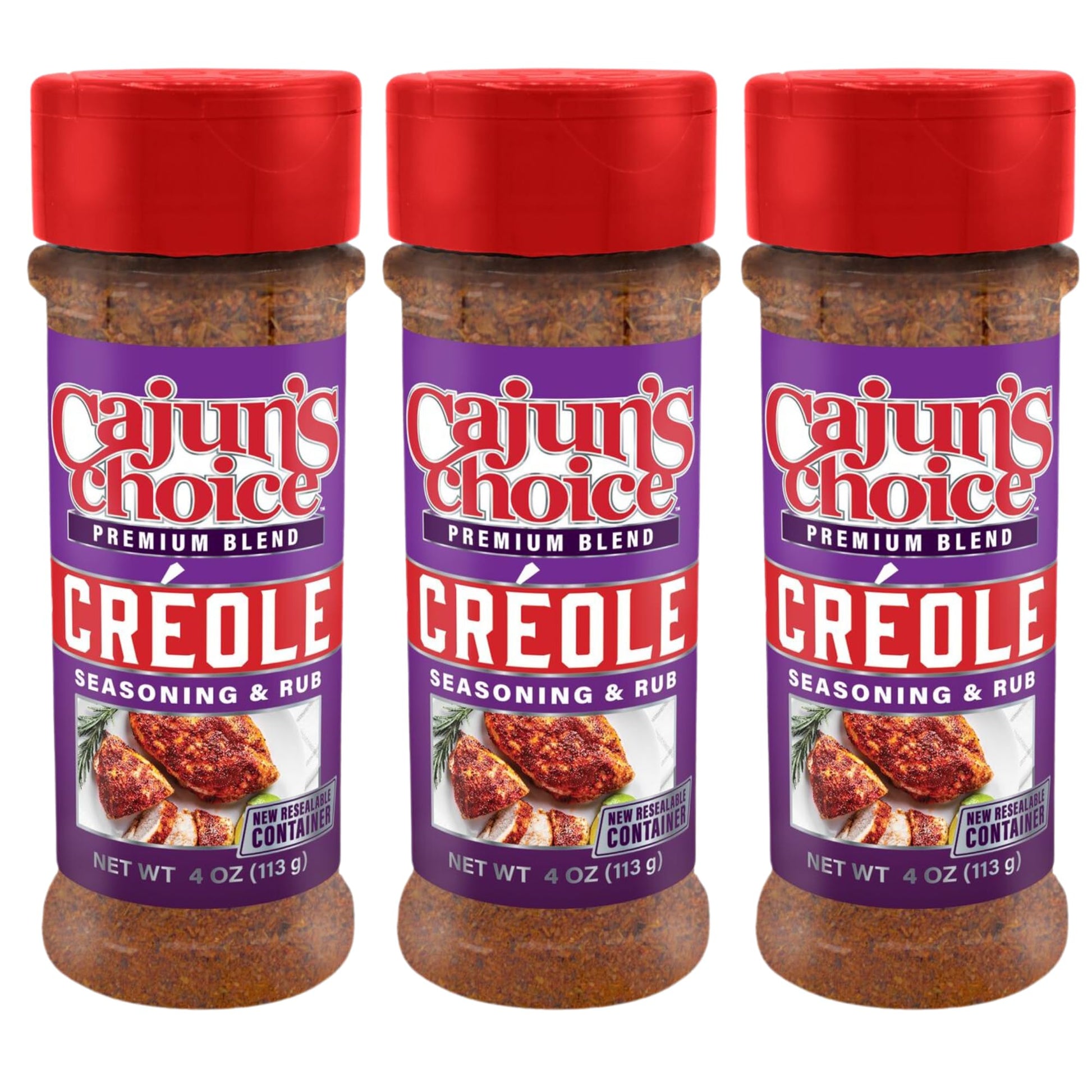 Creole Seasoning 3.8 oz Cajun's Choice Louisiana Foods (Pack of 3)