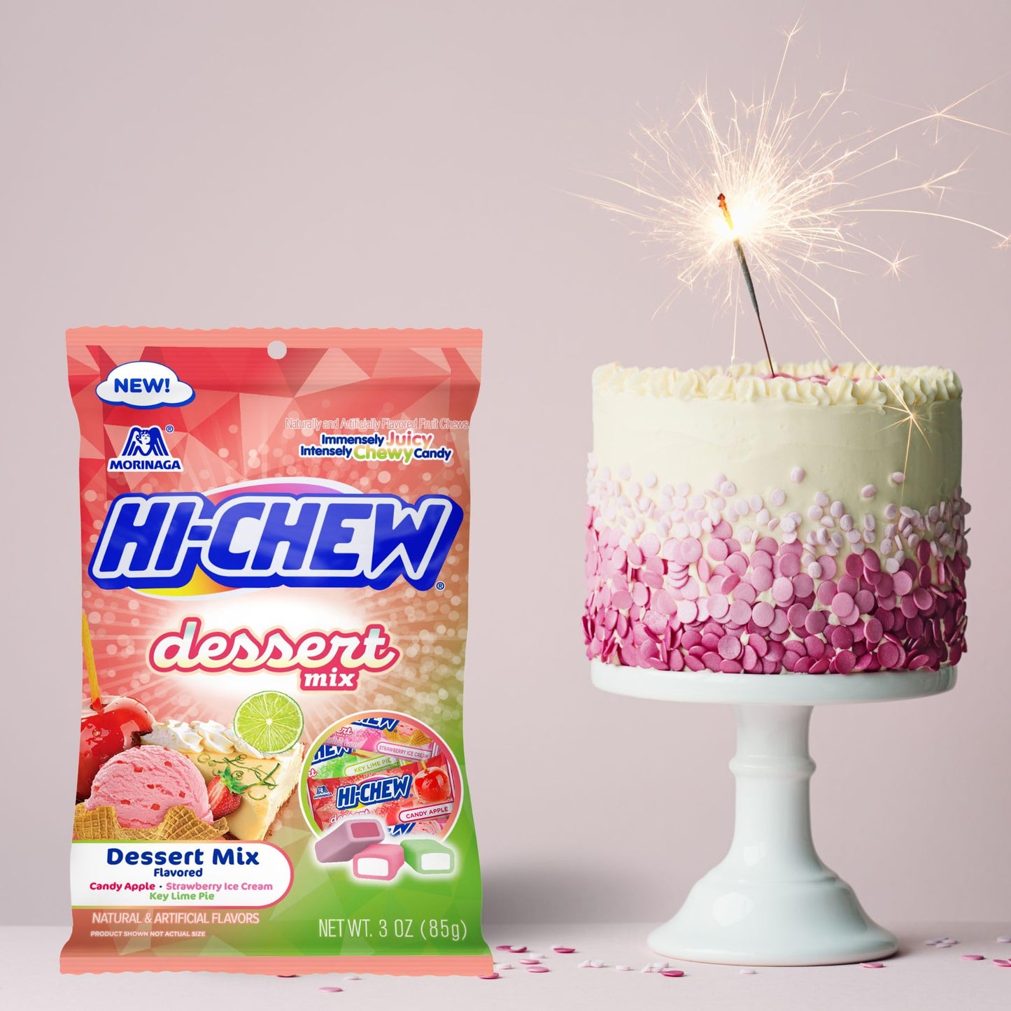 Hi-Chew Dessert Mix, 6 Bags, 3Oz Each - Apple, Key Lime Pie, Strawberry Ice Cream - Unique Fun Soft & Chewy Candy - Immensely Cr