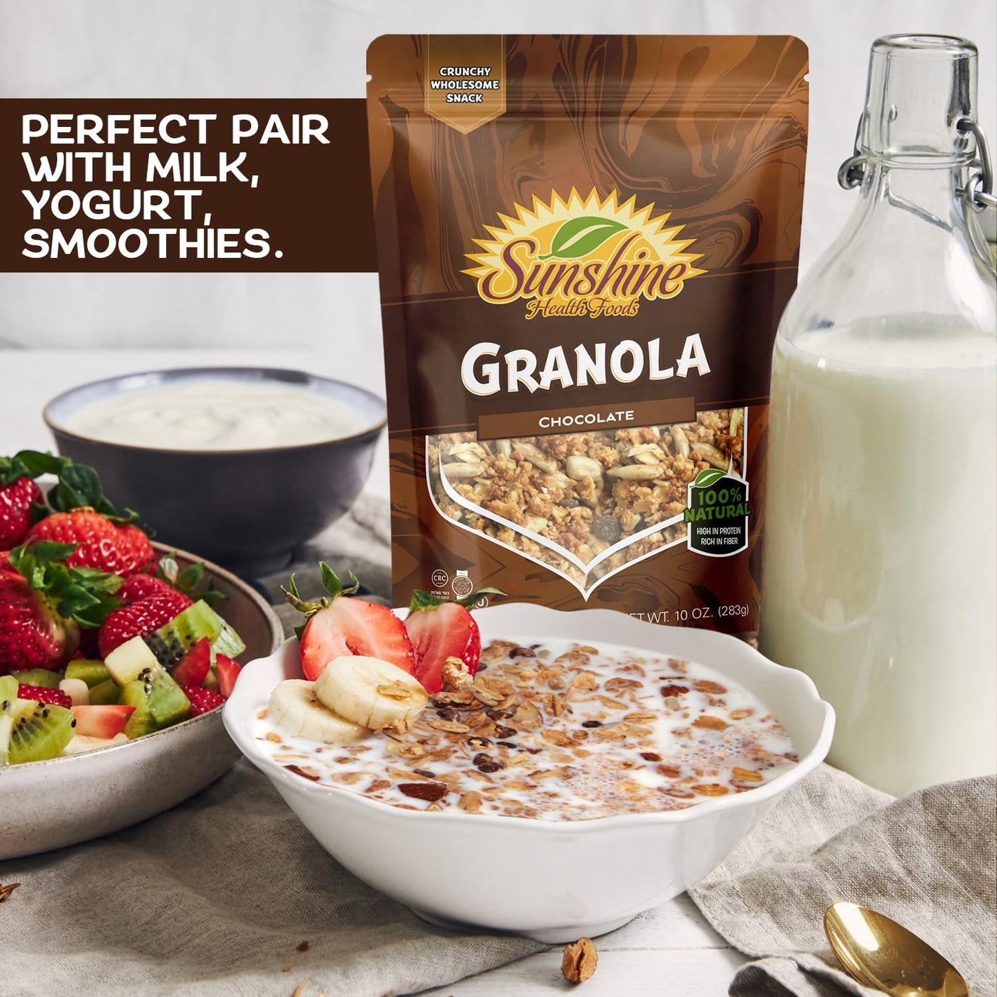 Chocolate Granola, Delightfully Crunchy Healthy Granola Cereal, Ideal Granola For Yogurt Or Enjoy With Milk, Perfect Granola Cer
