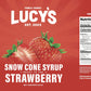 Lucys Shaved Ice Snow Cone Syrup - Strawberry - 32 oz Bottle - Perfect for Summer