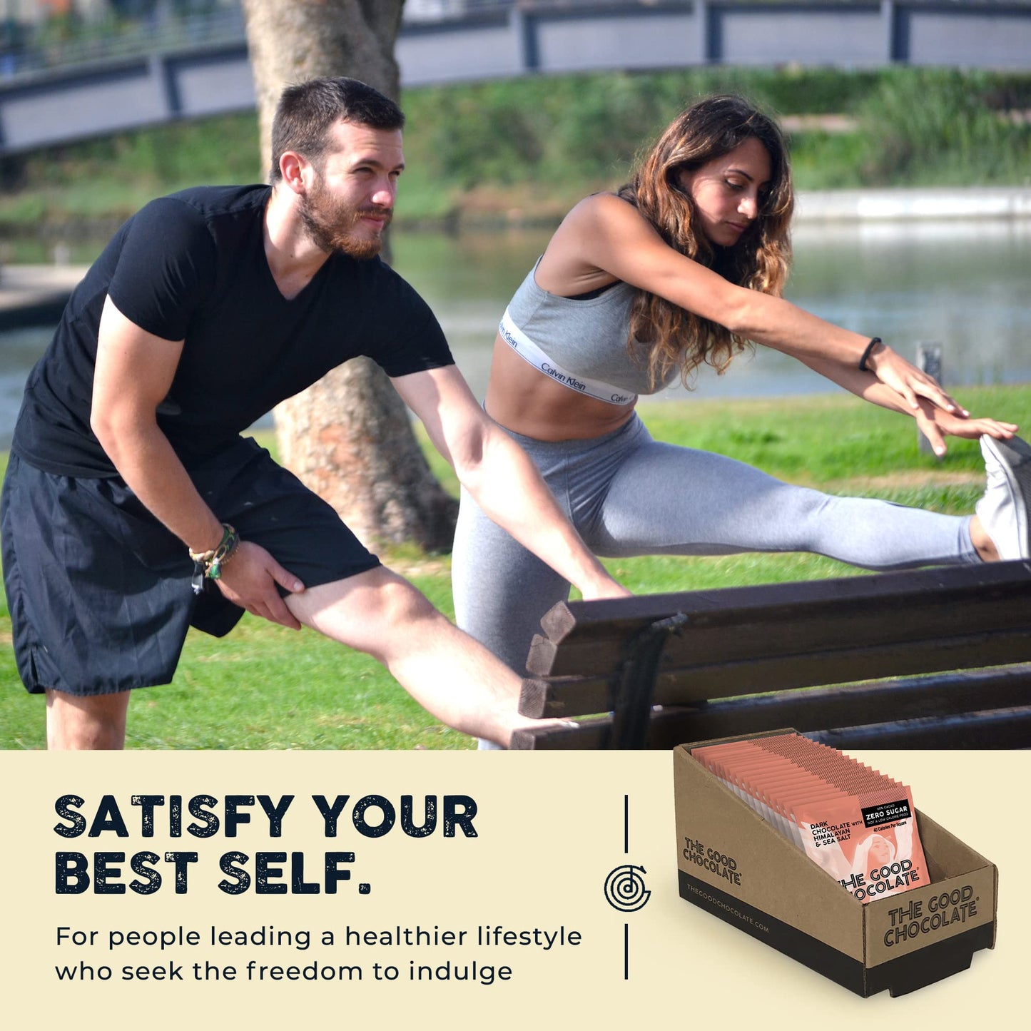 The Good Chocolate - Himalayan Salt Keto Chocolate Squares, Zero Sugar, Lower Net Carb Snack, Lower Calorie, Vegan Chocolate Can