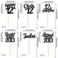 24Pcs Black 12Th Birthday Cupcake Toppers Twelve Happy 12Th Official Teenager Straight Outta 2013 Cupcake Picks Cheers To 12 Len