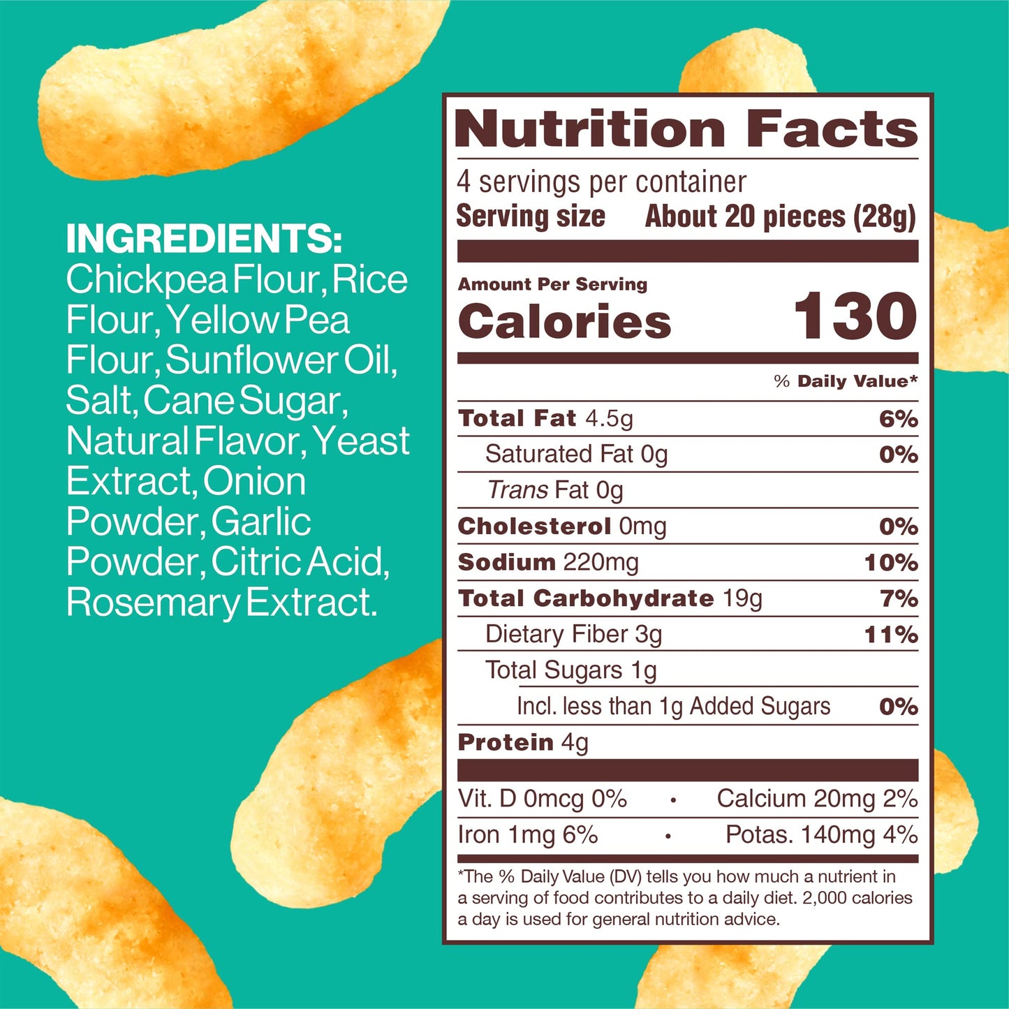 Hippeas Chickpea Puffs, Groovy White Cheddar, 4 Ounce (Pack of 6), 4g Protein, 3g Fiber, Vegan, Gluten-Free, Crunchy, Plant Prot