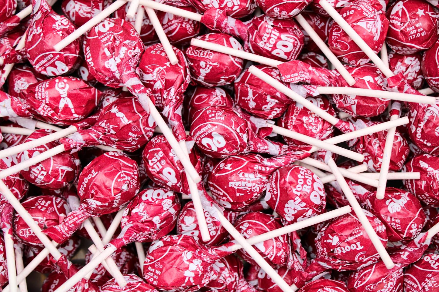 Red Raspberry Red Lollipops, Red Tootsy Pops, by Queen City Candy Cave,(1 Pound)