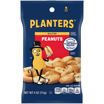 Planters Salted Peanuts, 4 Ounce (Pack Of 12)