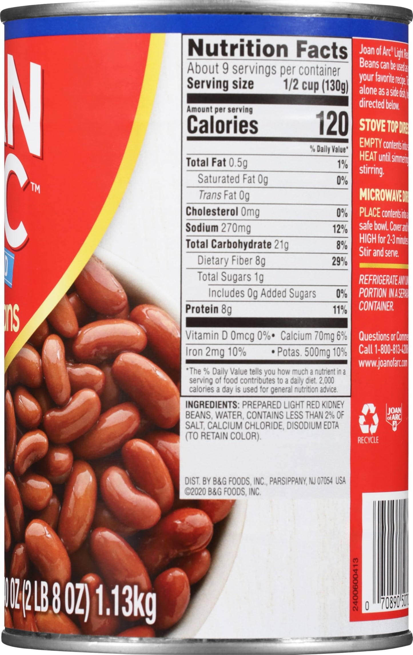 Joan Of Arc Light Red Kidney Beans, 40 Ounce (Pack Of 12)