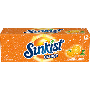 Sunkist Orange Soda, 12 fl oz Cans, Pack of 12, Refreshing Citrus Flavor