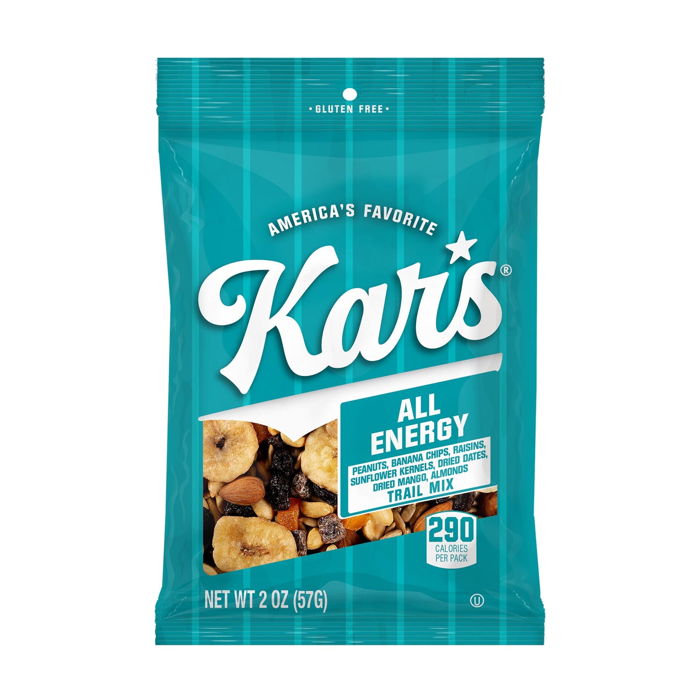 Kars Nuts All Energy Unsalted Trail Mix, 2 oz - Grab & Go Bags, Individual Snack Packs (Pack of 48), Gluten-Free Trail Mix Snack