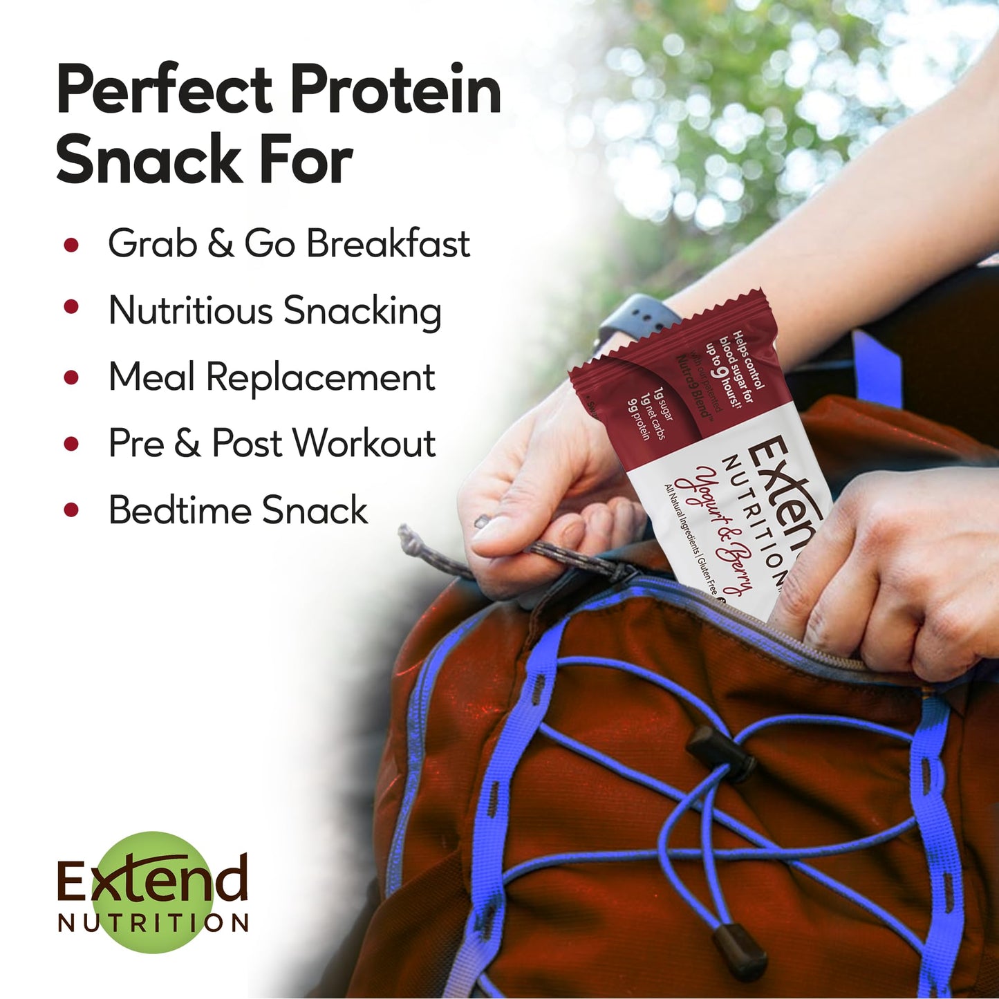 Extend Sugar Free Protein Bars, Perfect Diabetic Snacks, High Protein And Fiber, Hunger Control & Steady Energy, Low Carb, Keto Friendly (12 Count, Variety Pack)